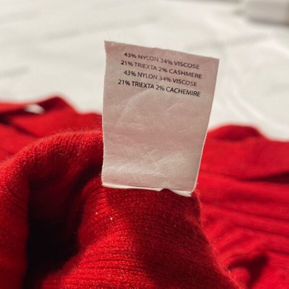 Ramy Brook XS Kimila Pullover Sweater Lattice Criss-Cross Arm Cashmere Blend Red - Picture 10 of 13